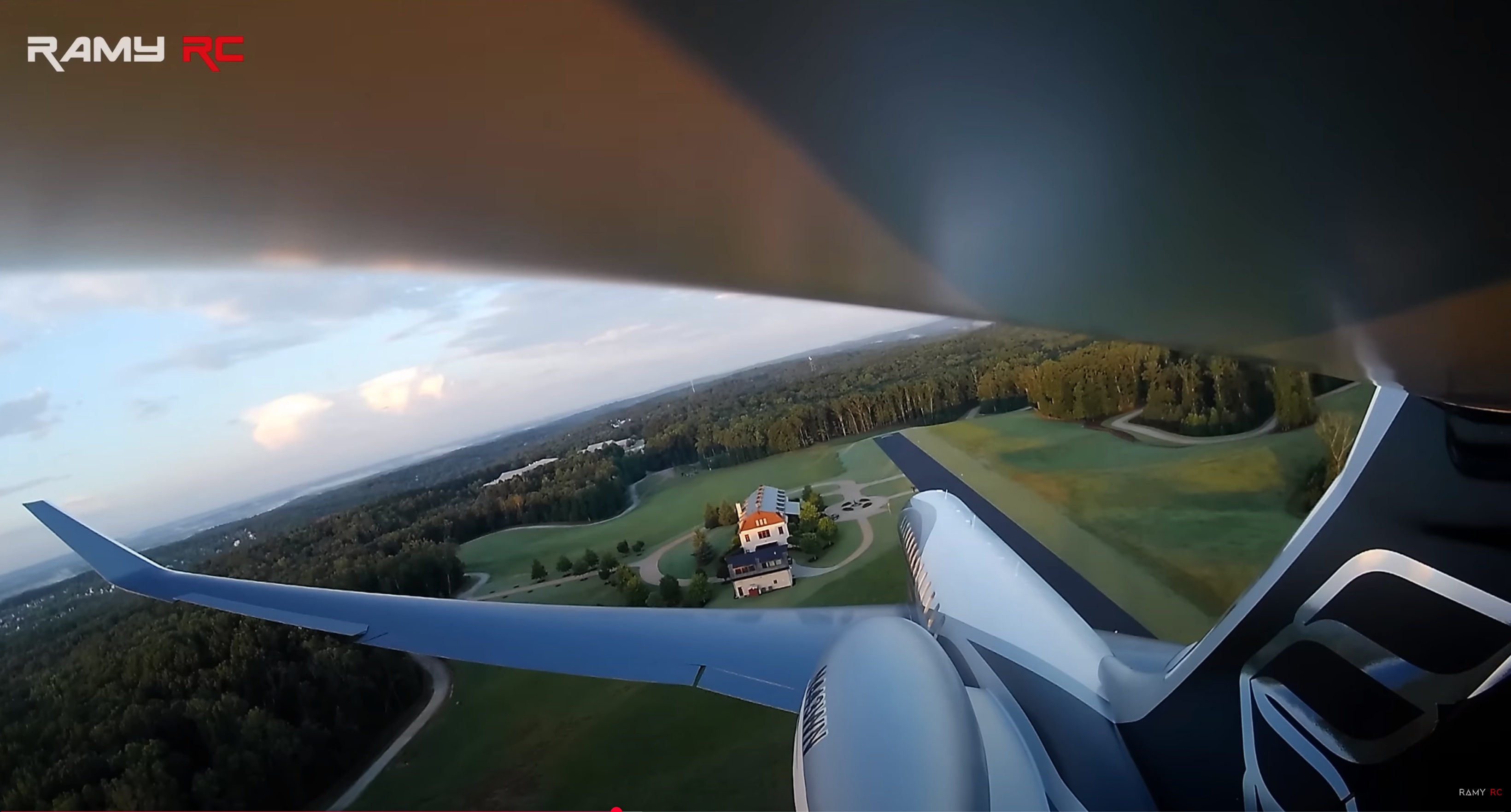The radio -controlled model of a Bombardier Global 7500 7500 plane made by the YouTuber Ramy RC.